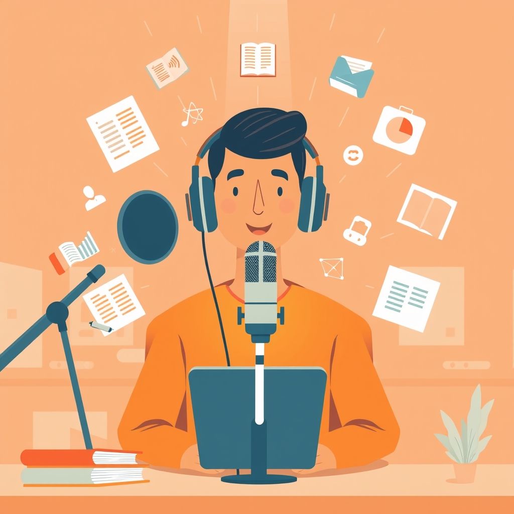 Illustration about how can i become an audible narrator or voice actor