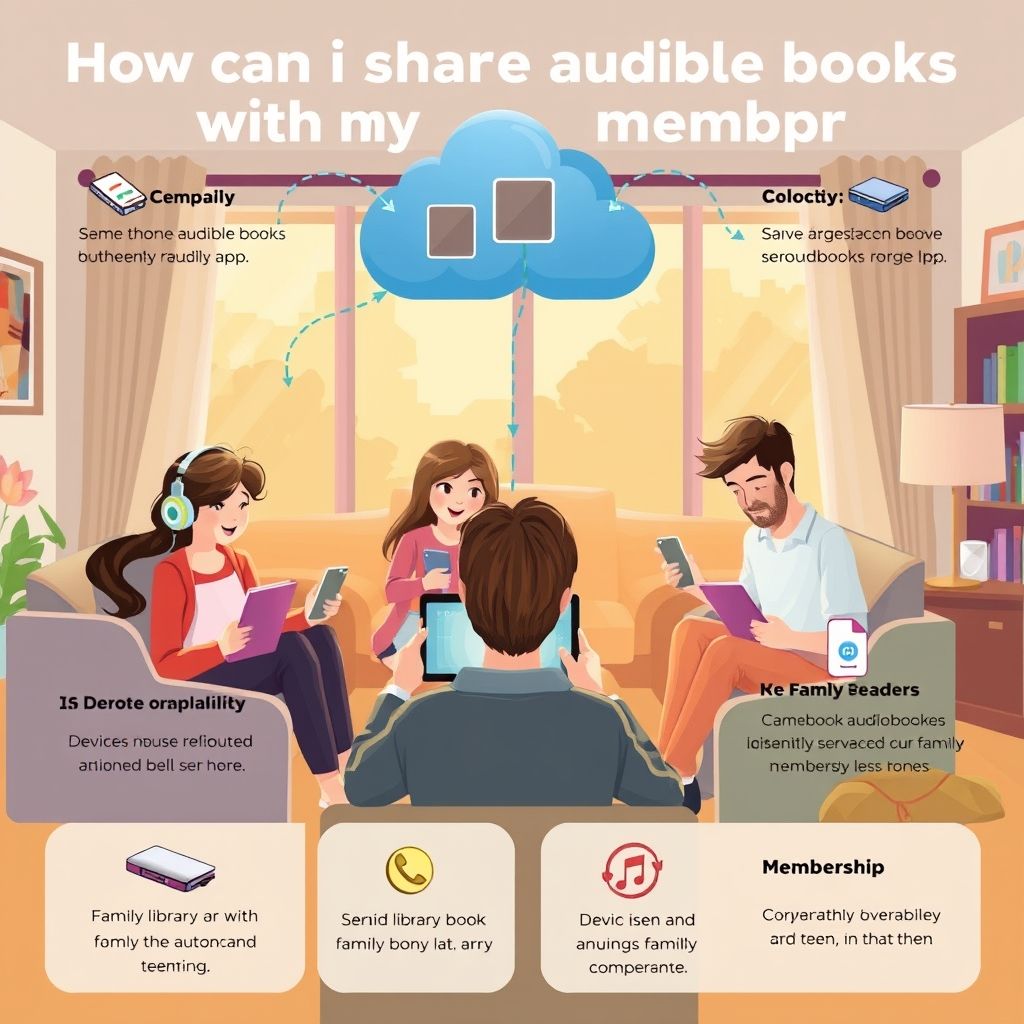Illustration about sharing Audible books with family members