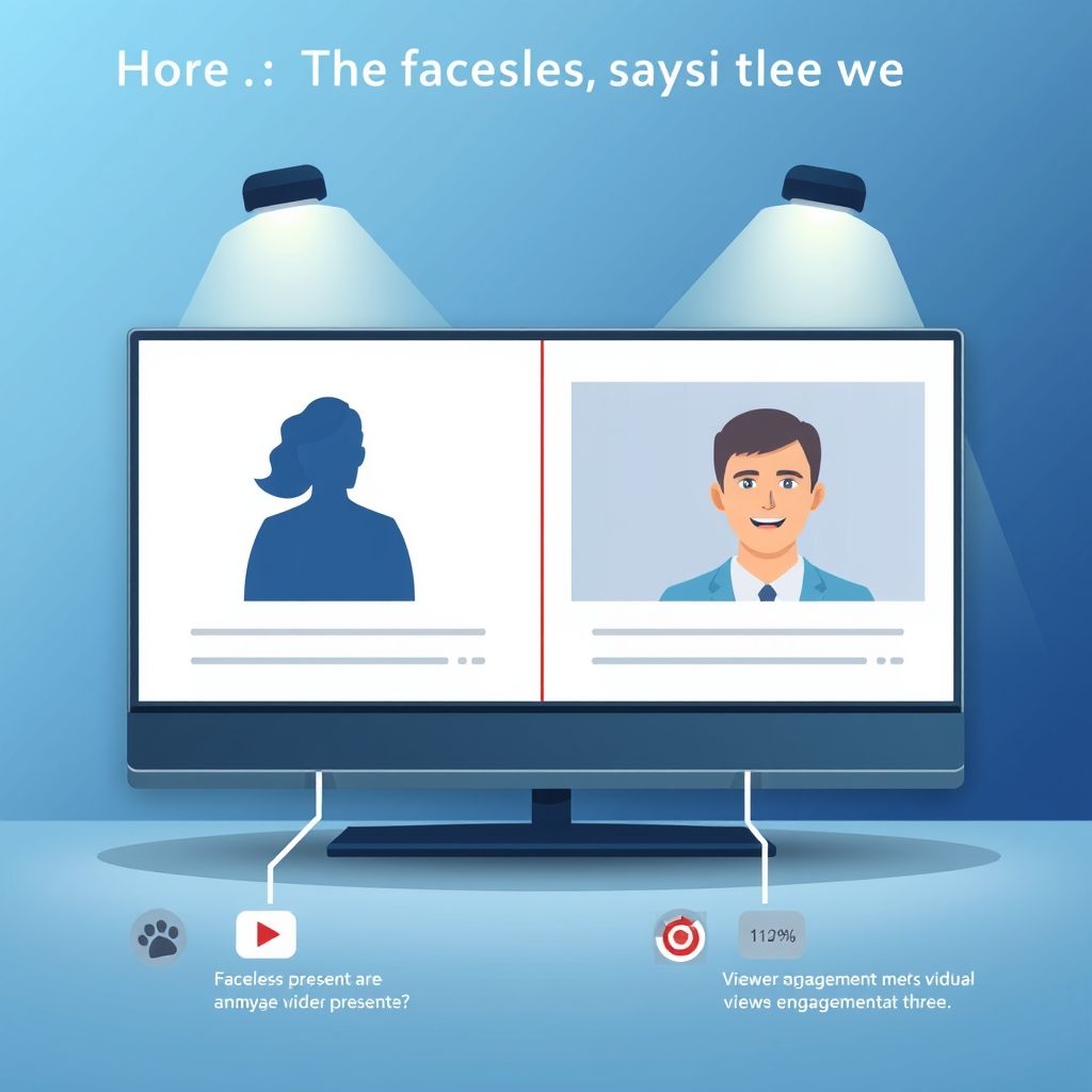 Illustration about How do faceless videos compare to traditional videos