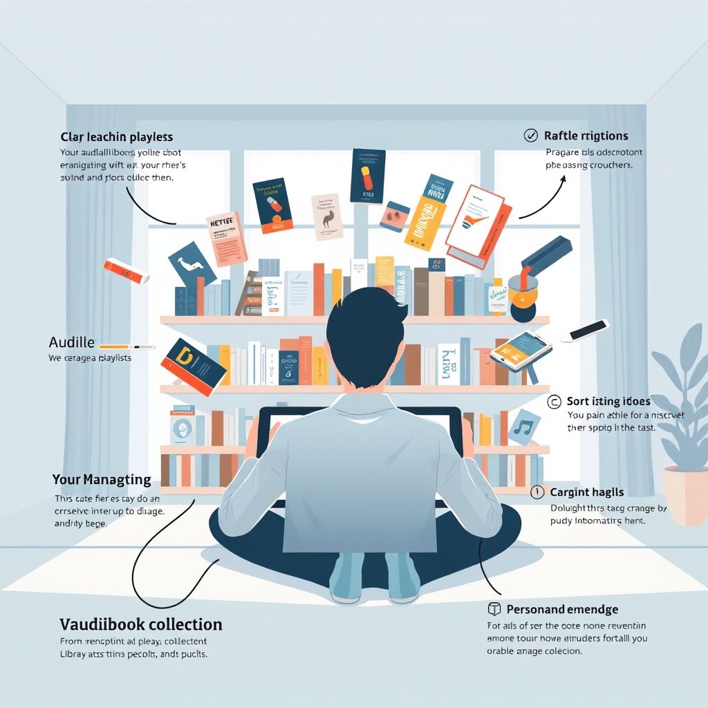 Illustration about how do i manage my audible library