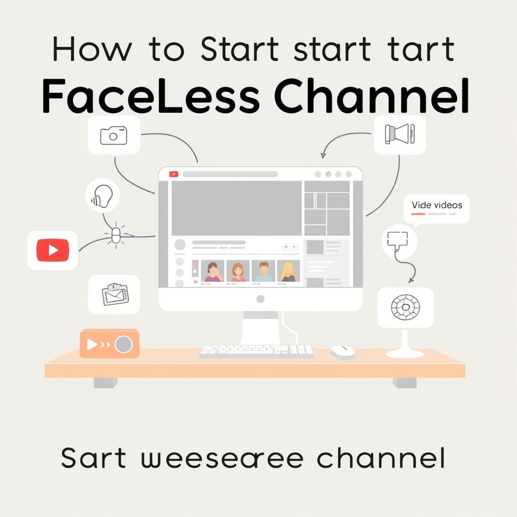 Illustration about how do i start a faceless youtube channel