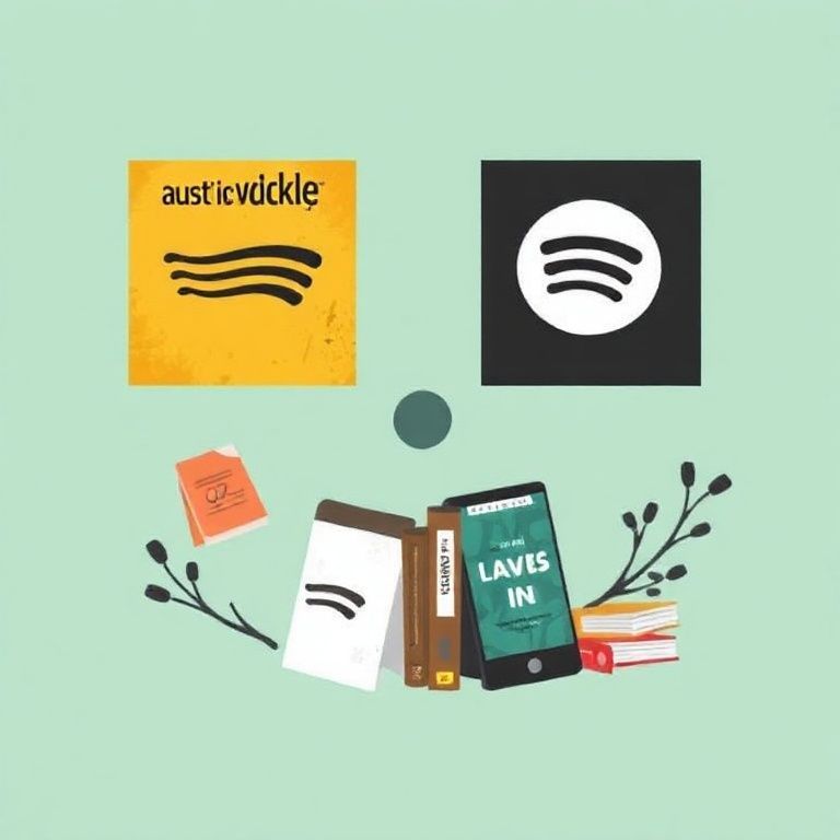 Illustration about how does audible compare to spotify audiobooks in content variety