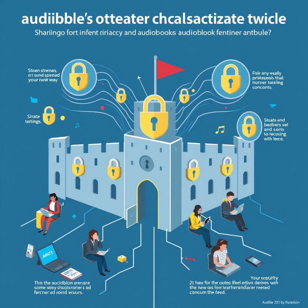 Illustration about how does audible protect against piracy and unauthorized sharing of audiobooks