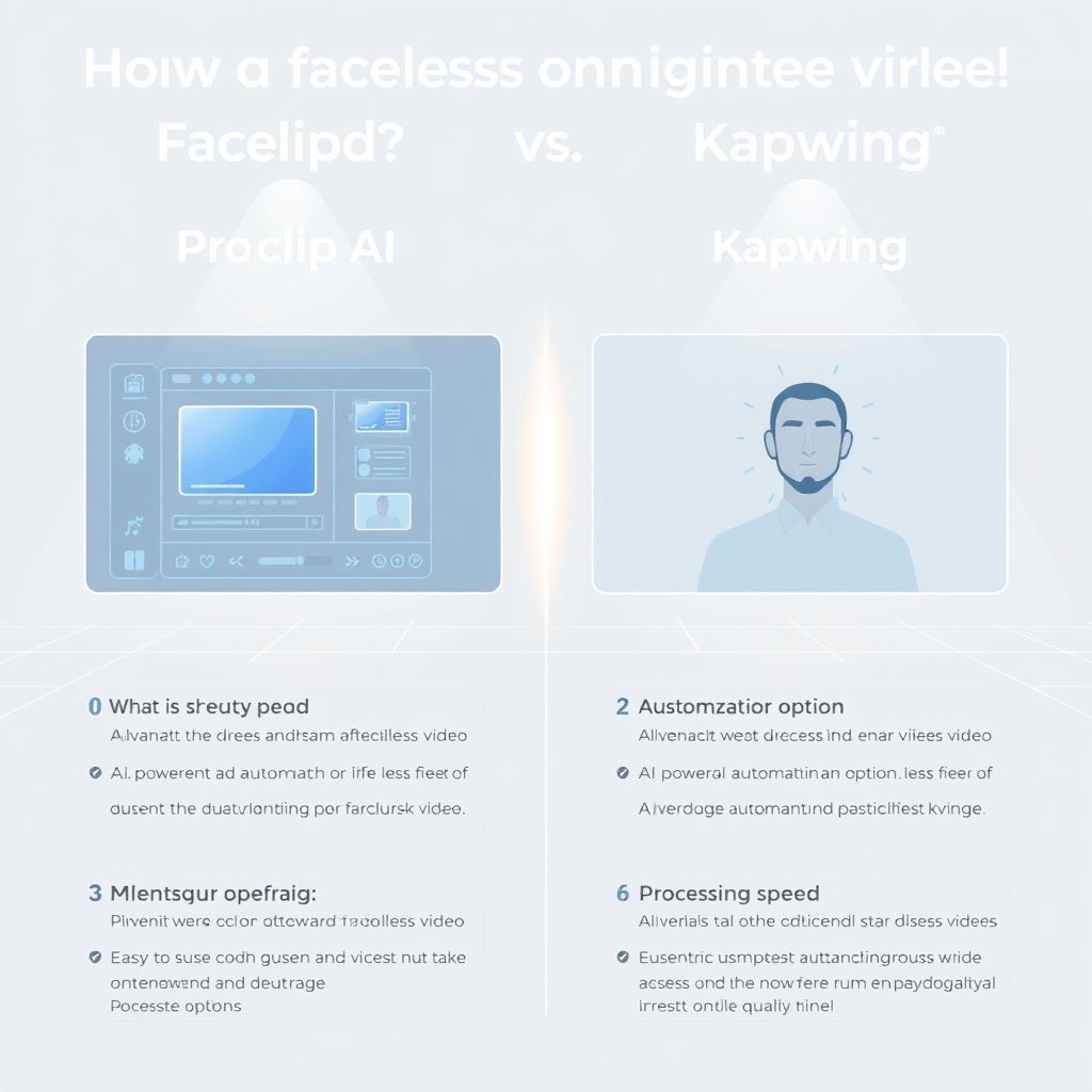 Illustration about How does ProClip Ai against Kapwing for faceless videos