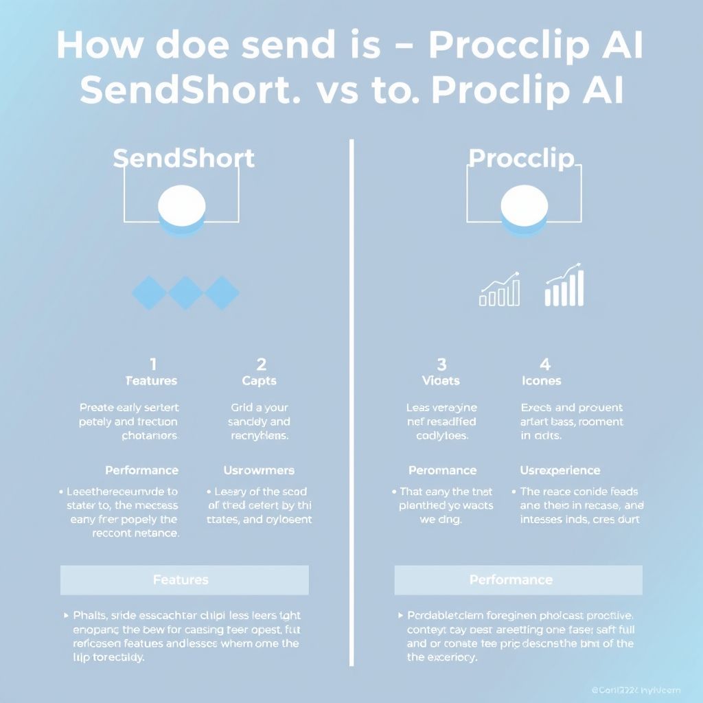 Illustration about How does SendShort compare to ProClip Ai for faceless videos