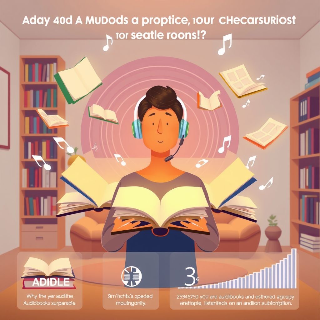 Illustration about how many audiobooks can i listen to with an audible subscription