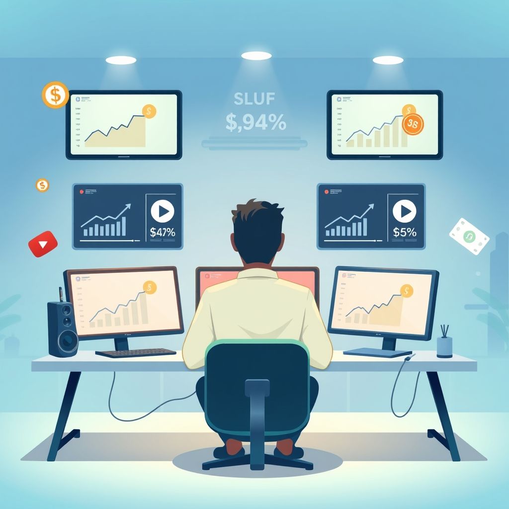 Illustration about how much can you make with a faceless youtube channel