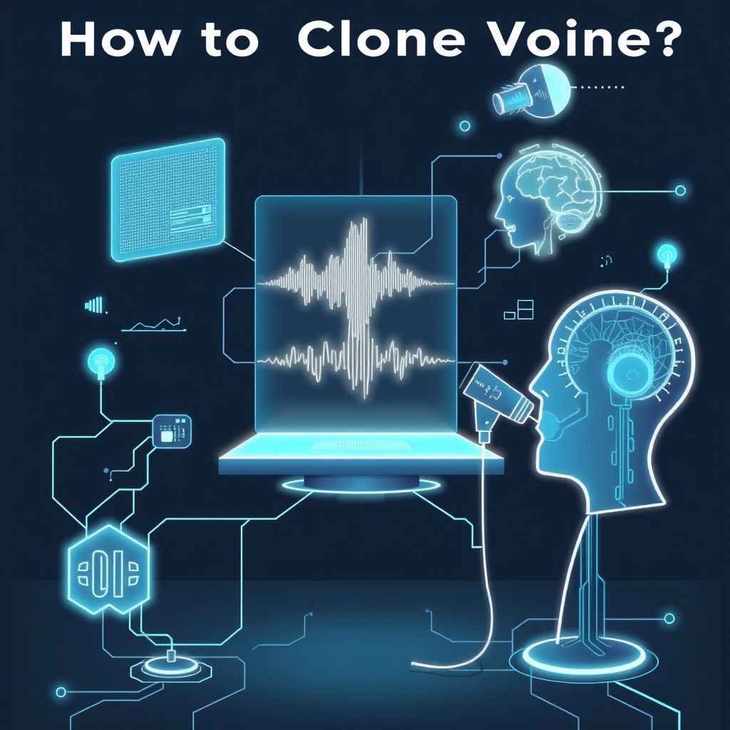 Illustration about How to clone voice AI