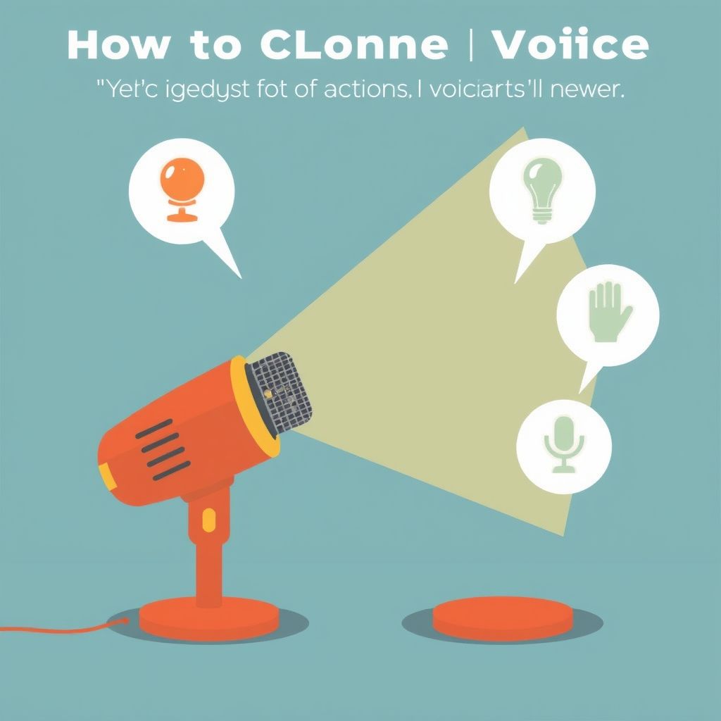 Illustration about How to clone voice for adverts