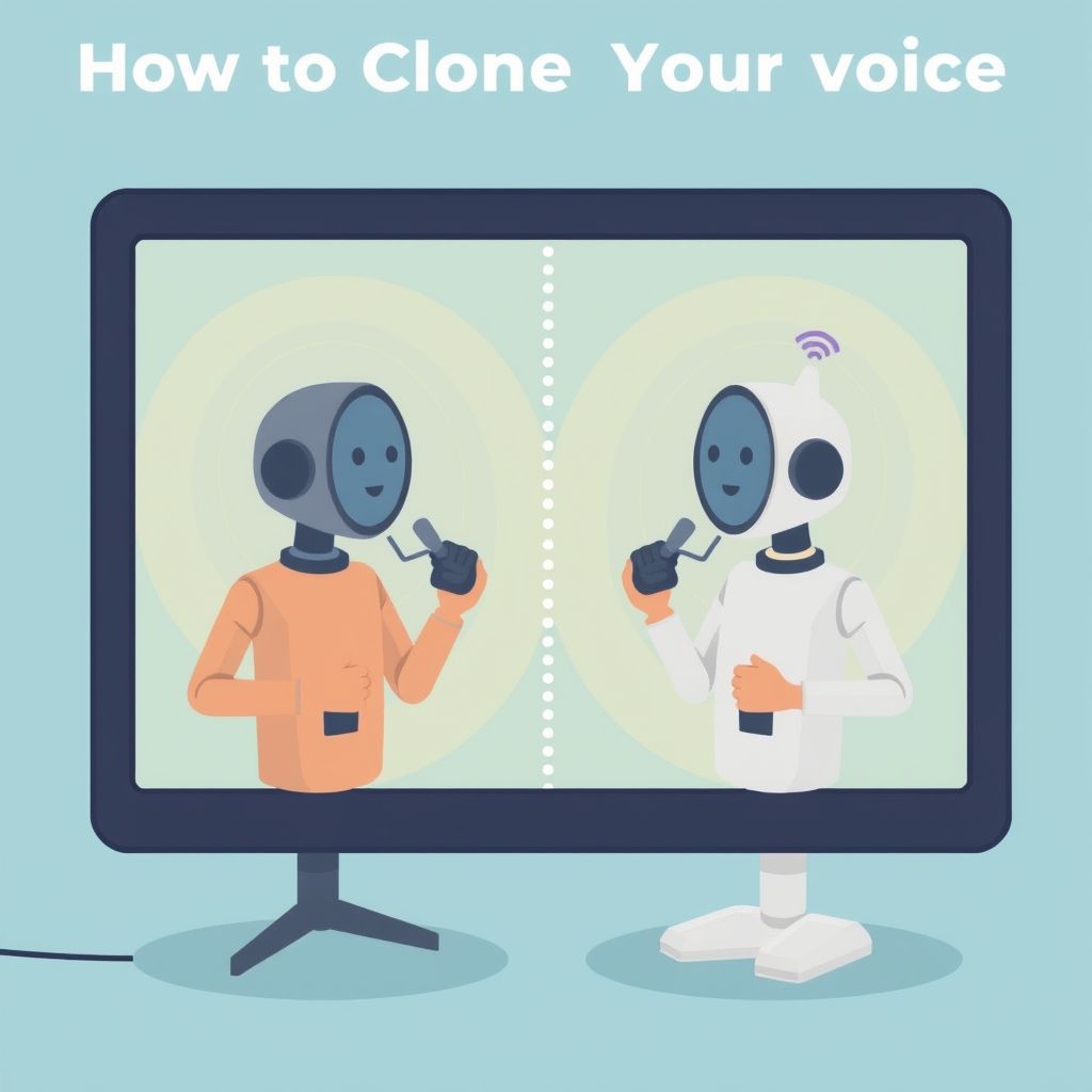 Illustration about how to clone your voice with invideo ai