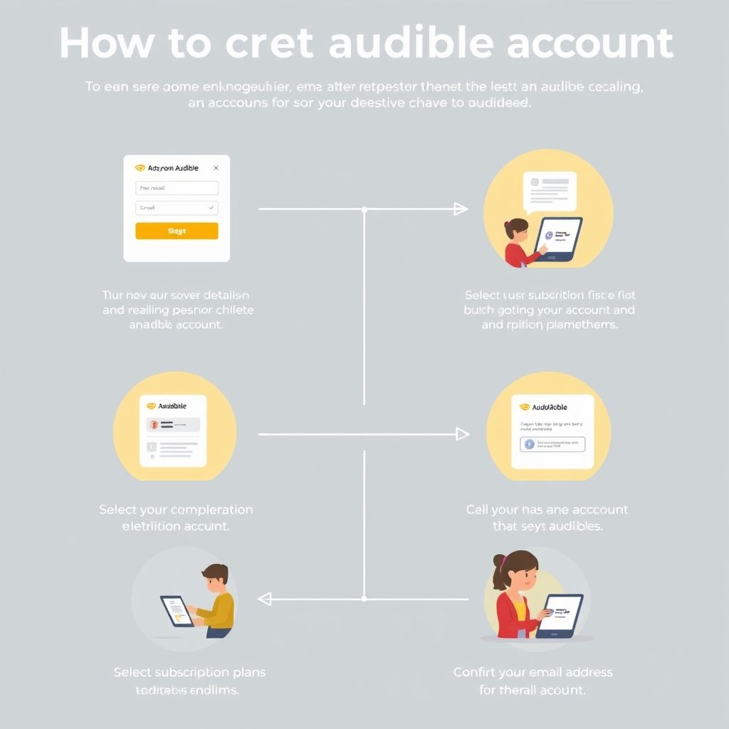 Illustration about how to create an audible account