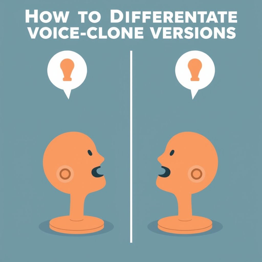 Illustration about differentiating voice clone versions