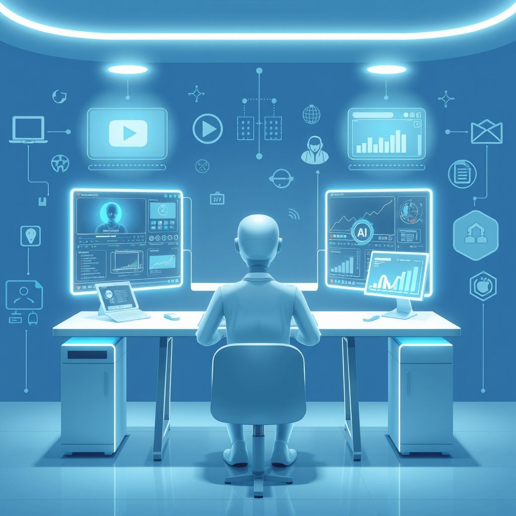 Illustration about how to make a faceless youtube channel with ai
