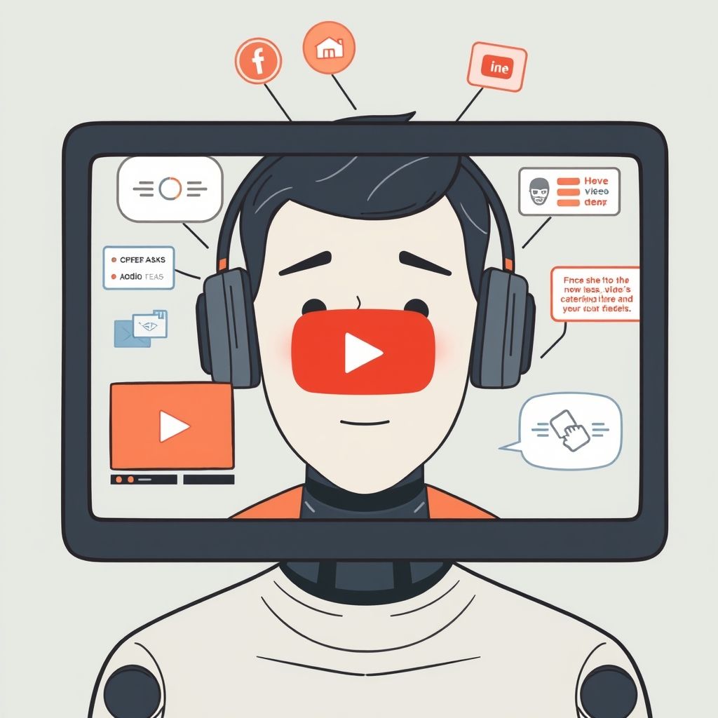 Illustration about how to make faceless youtube videos using ai