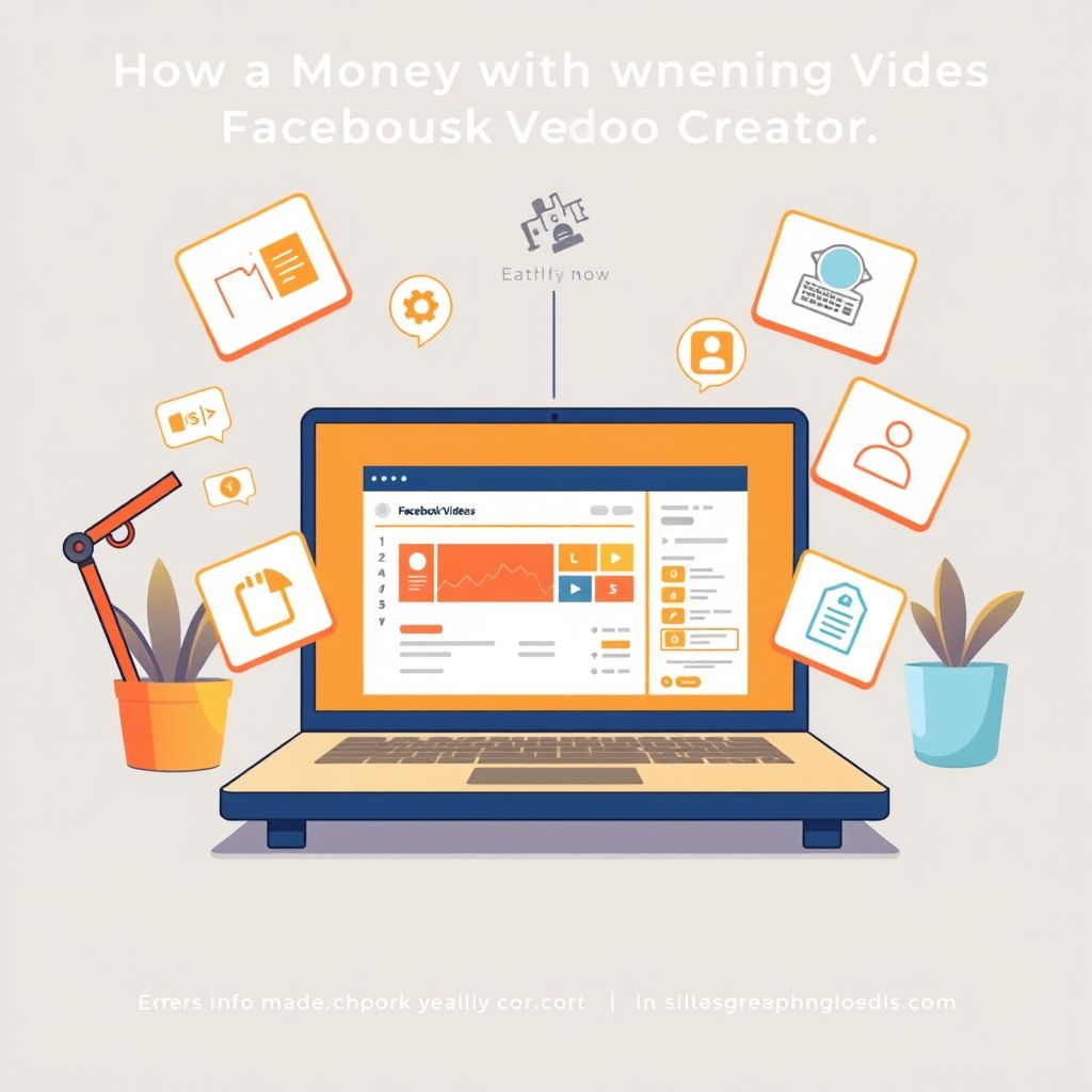 Illustration about how to make money with facebook videos