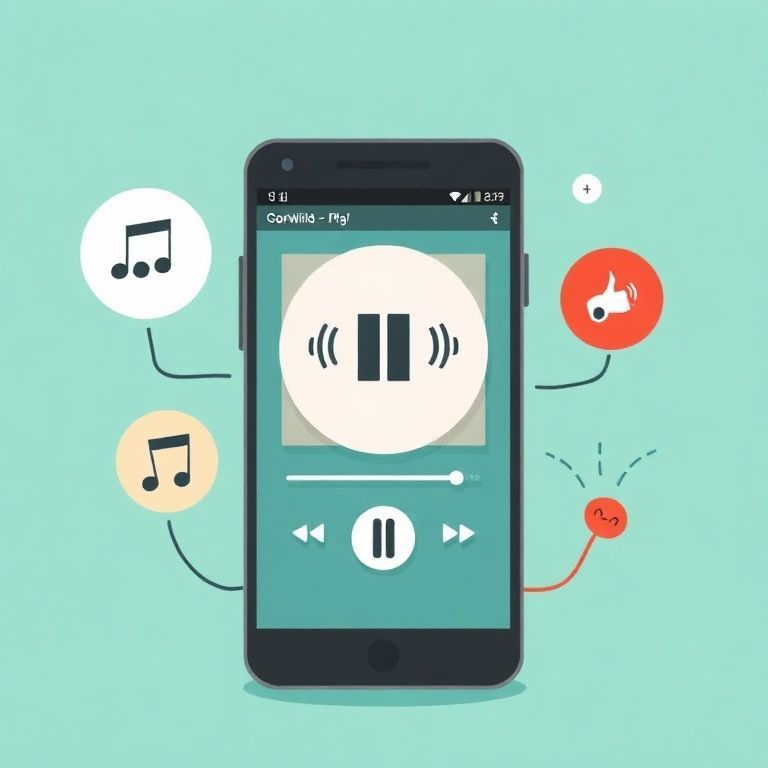 Illustration about how to use audible widget for quick playback on android