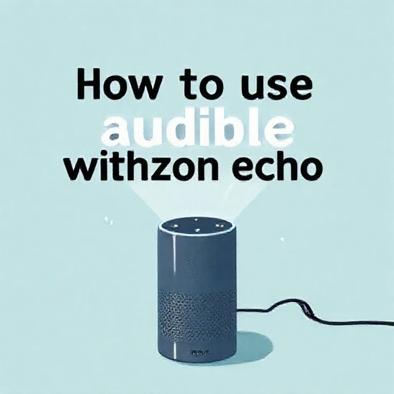 Illustration about how to use audible with amazon echo show display