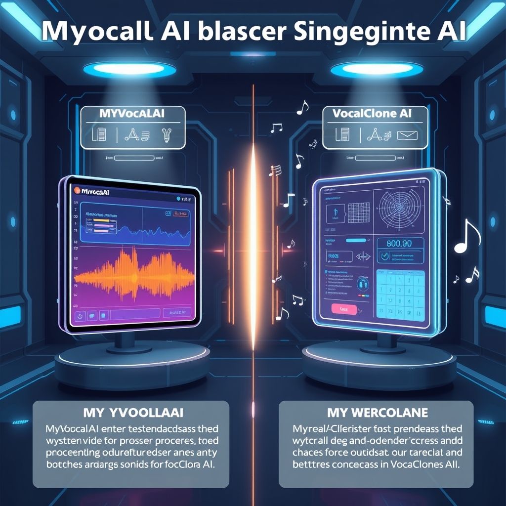 Illustration about Is MyVocal.ai better suited for singing cloning than VocalClone AI