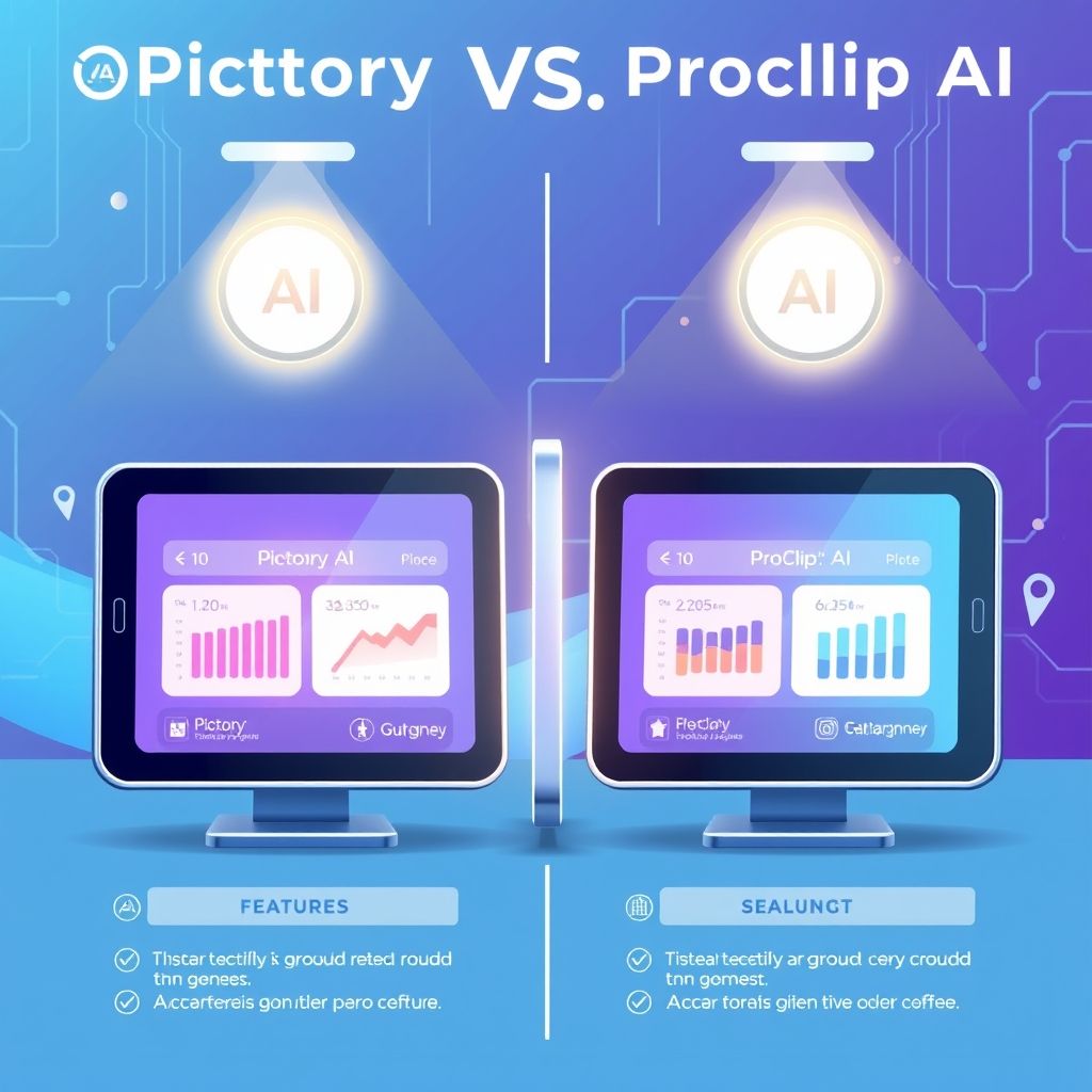 Illustration about Pictory vs ProClip AI