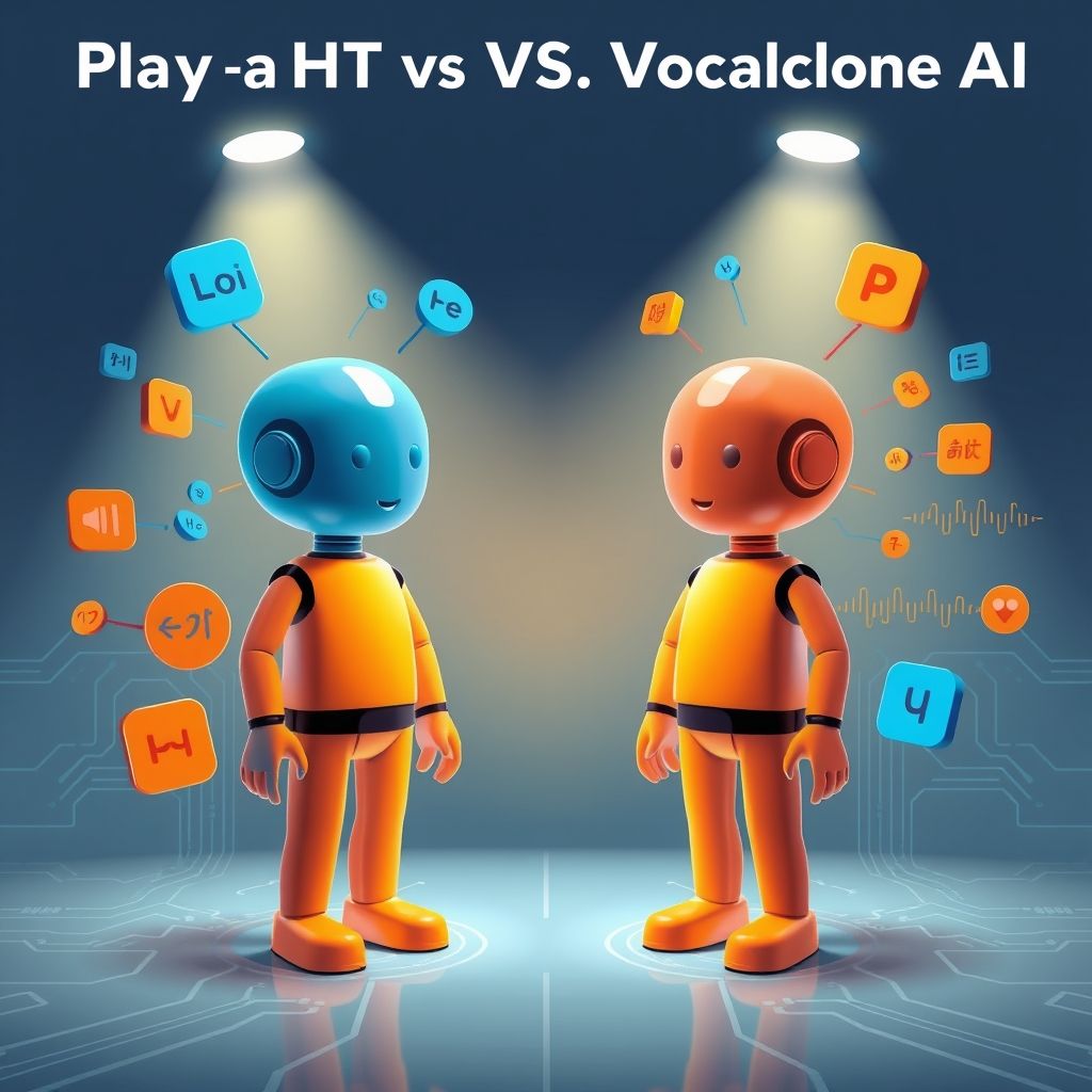 Illustration about Play.ht vs VocalClone AI multilingual support