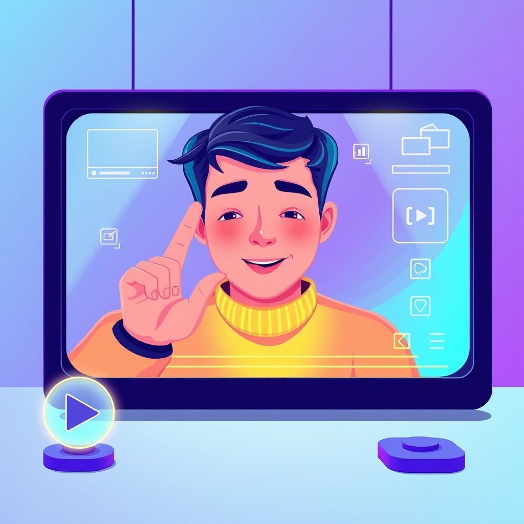 Illustration about put your face in a video