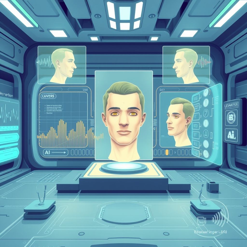 Illustration about realistic voice cloning for education