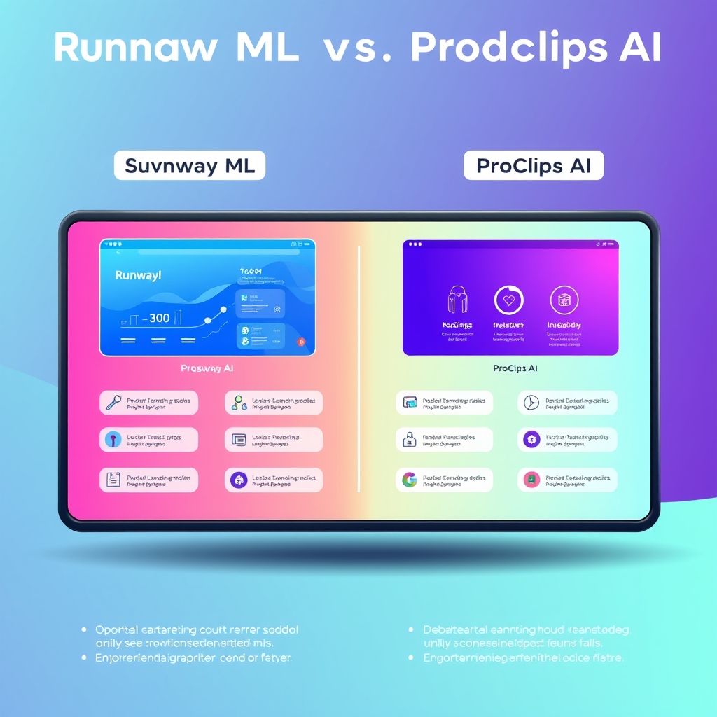 Illustration about Runway ML vs ProClip AI