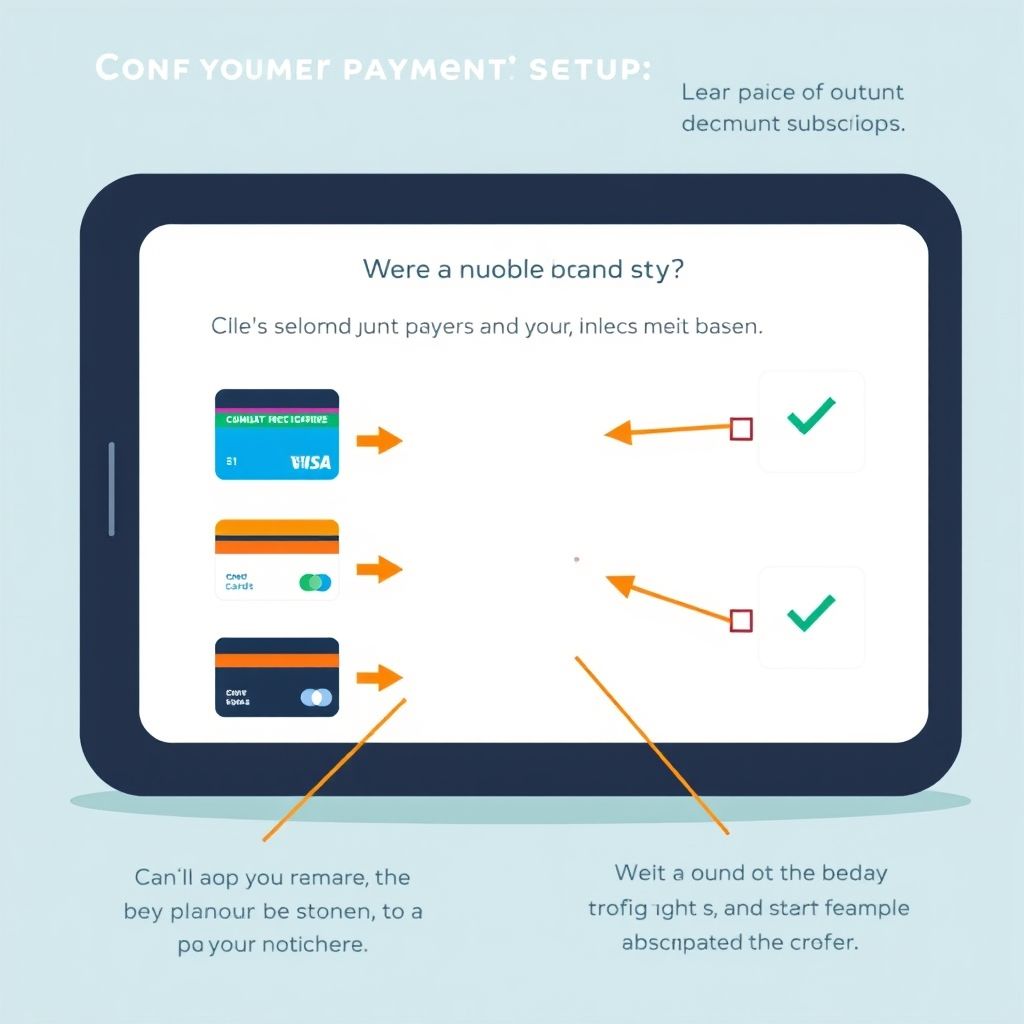 Illustration about setting up payment methods for audible subscription