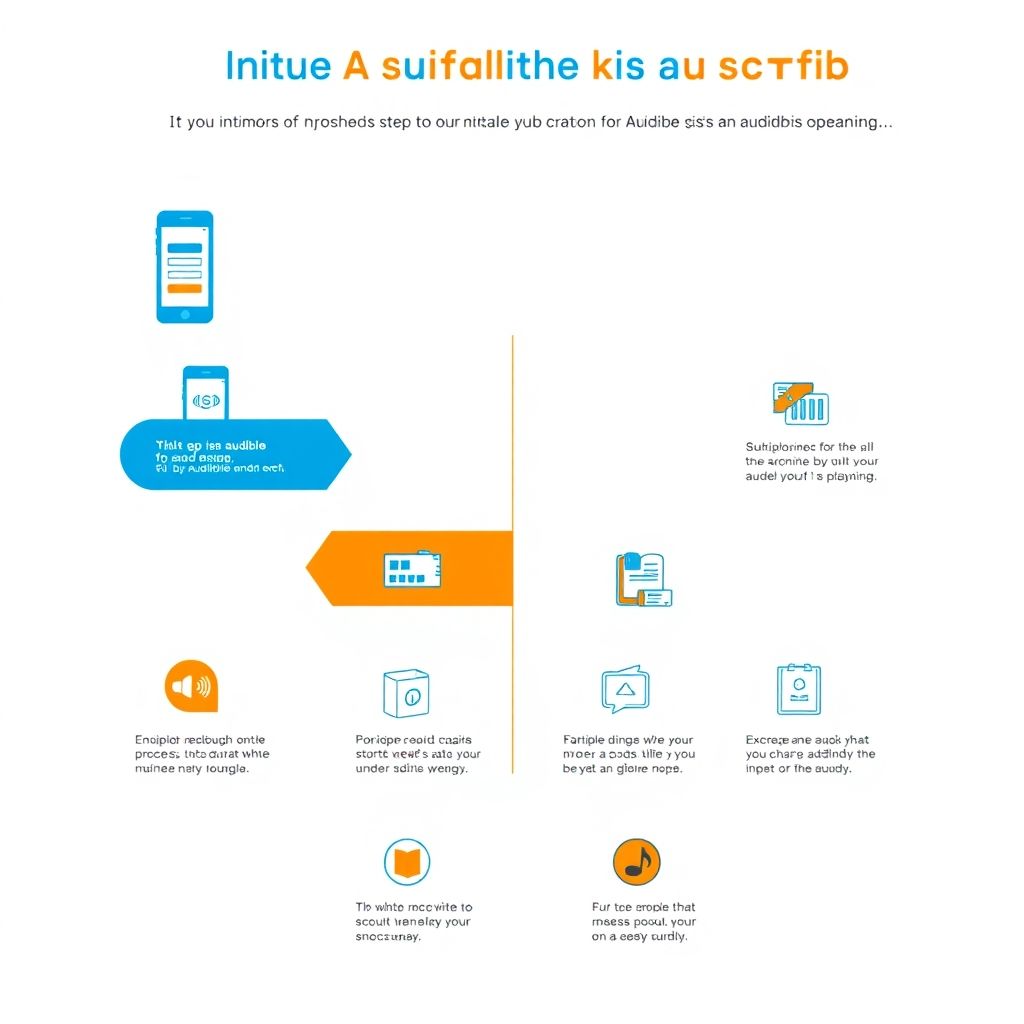 Illustration about step by step guide to start an audible subscription