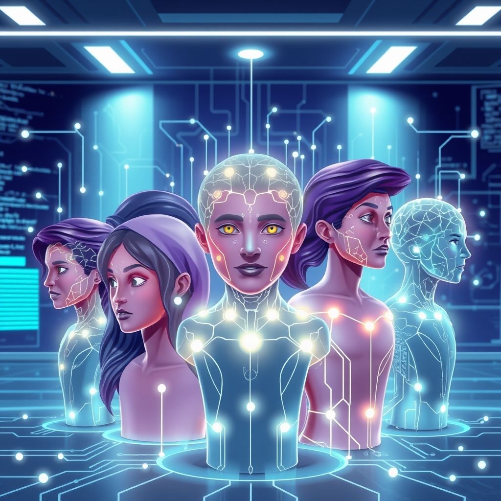 Illustration about synthesia or proclip ai for ai avatars