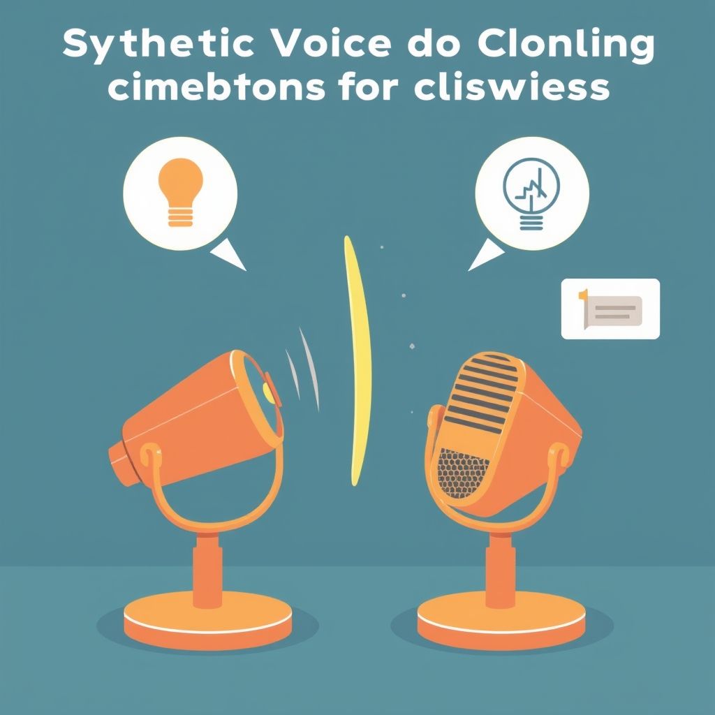 Illustration about synthetic voice cloning for businesses