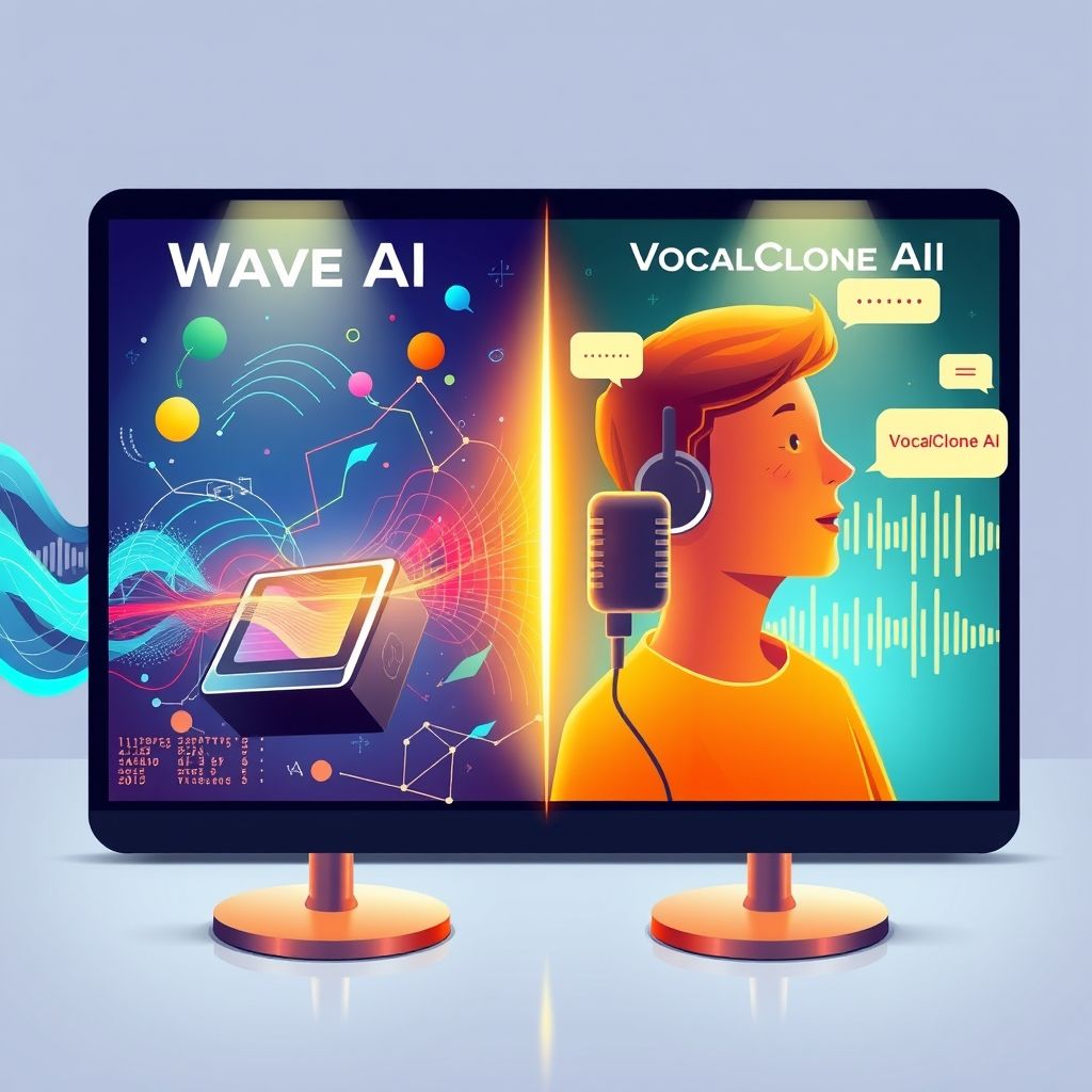 Illustration about Wavel AI vs VocalClone AI trial comparison