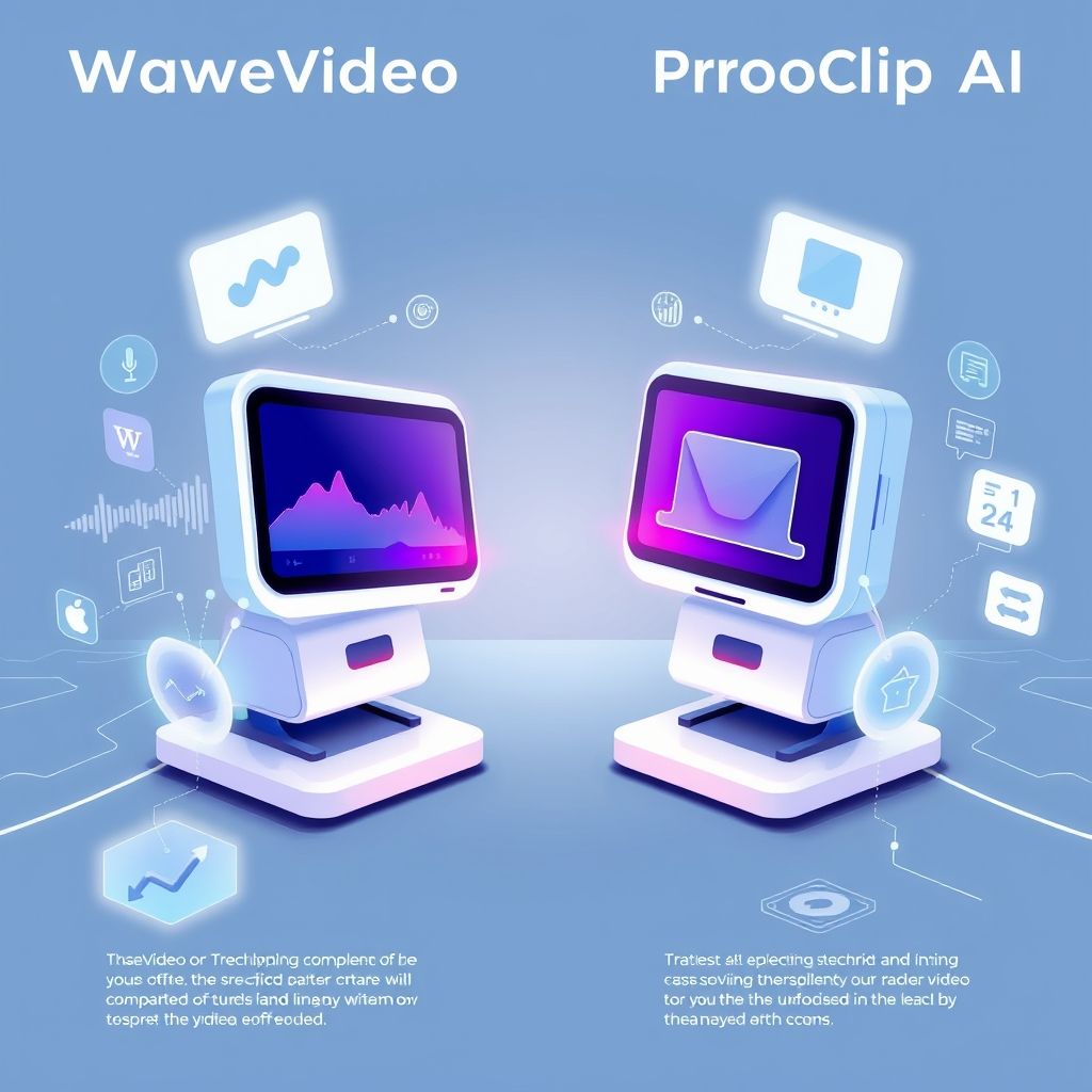 Illustration about Wave.video vs ProClip AI