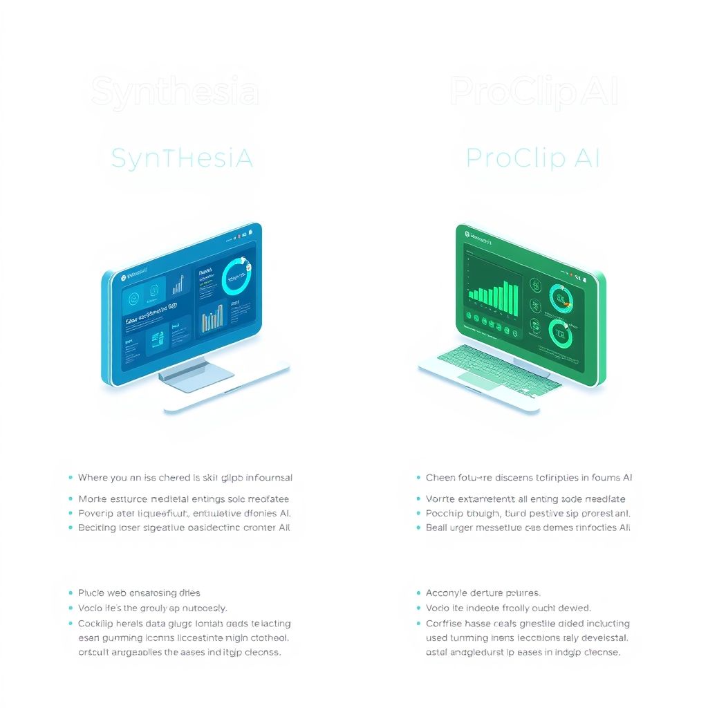 Illustration about What are the differences between Synthesia and ProClip Ai