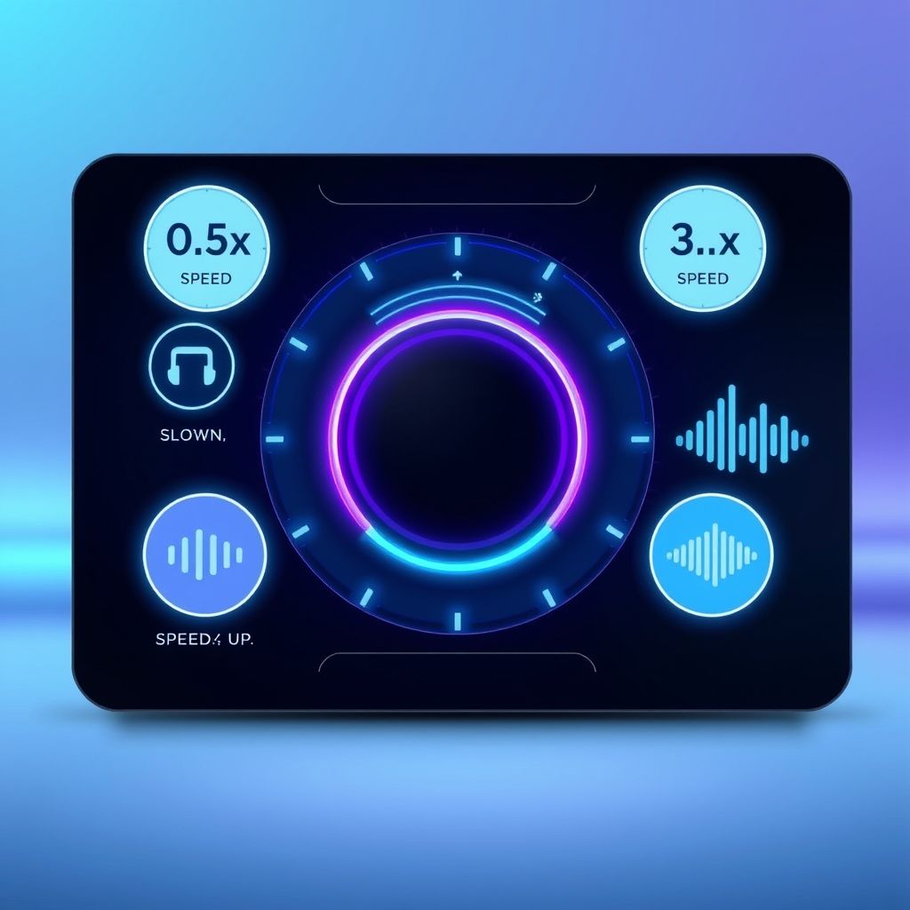 Illustration about what are the options for customizing playback speed on audible