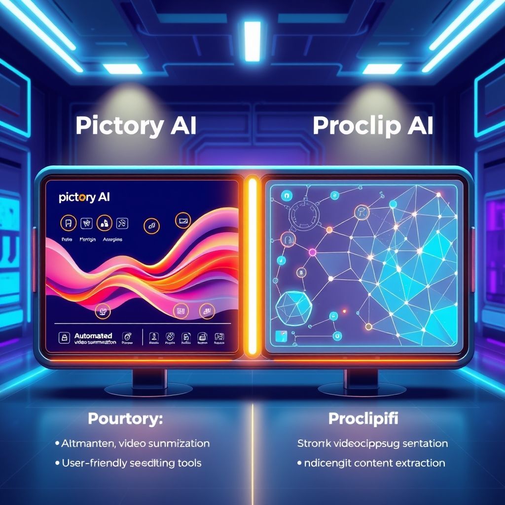 Illustration about What are the unique features of Pictory AI versus ProClip Ai
