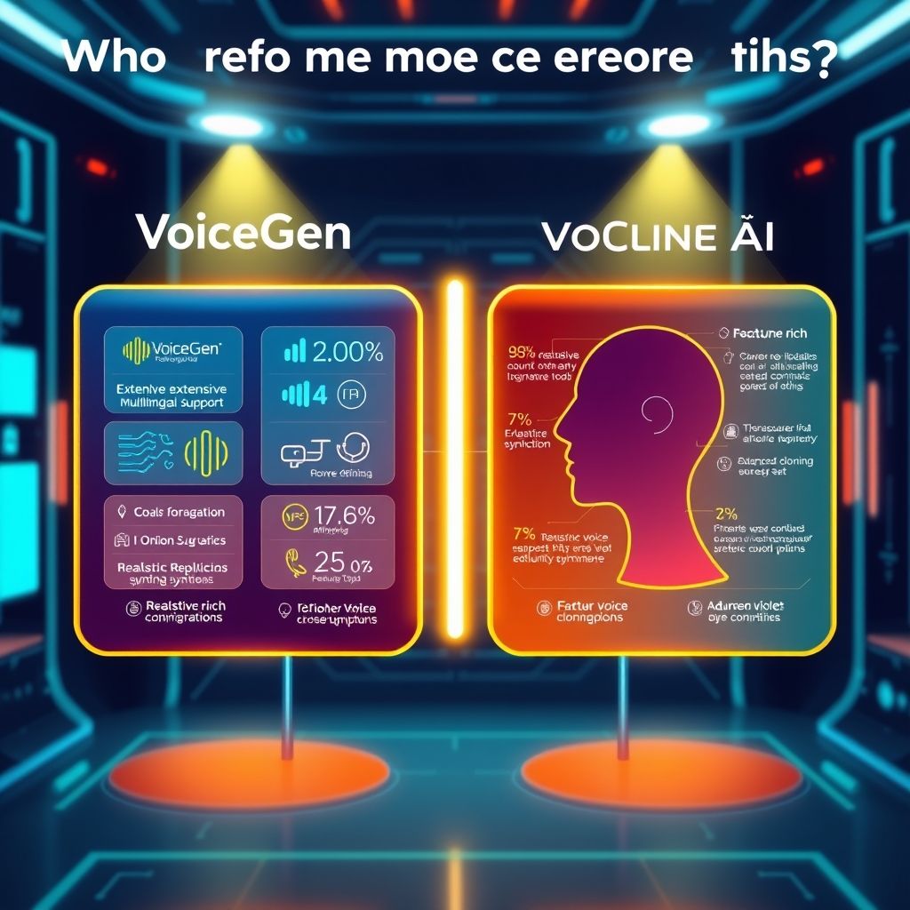 Illustration about Which is more feature-rich VoiceGen or VocalClone AI