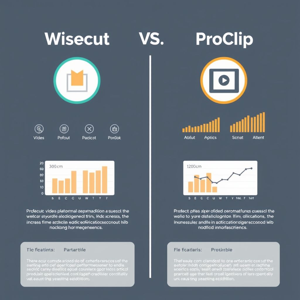 Illustration about wisecut vs proclip ai comparison