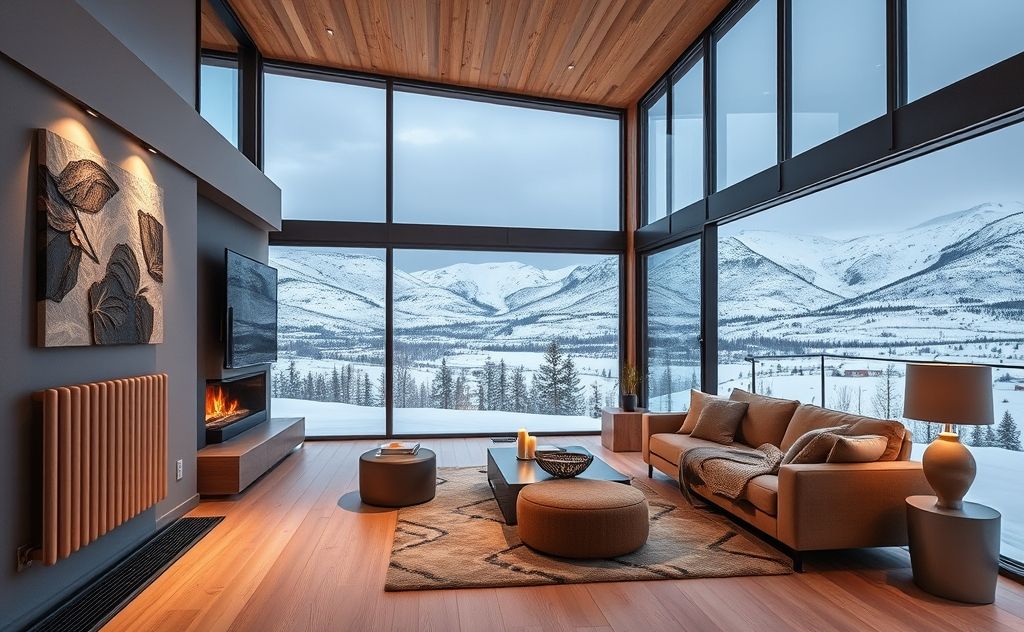 A cozy home with a modern heating system in a snowy Colorado landscape.