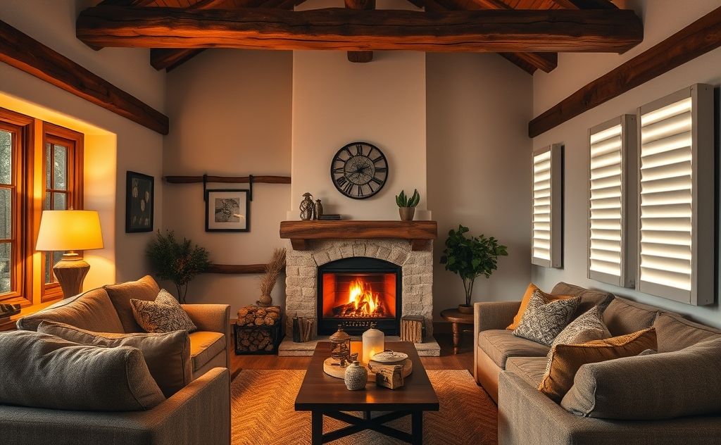 A cozy home with a warm fireplace and energy-efficient heating system.
