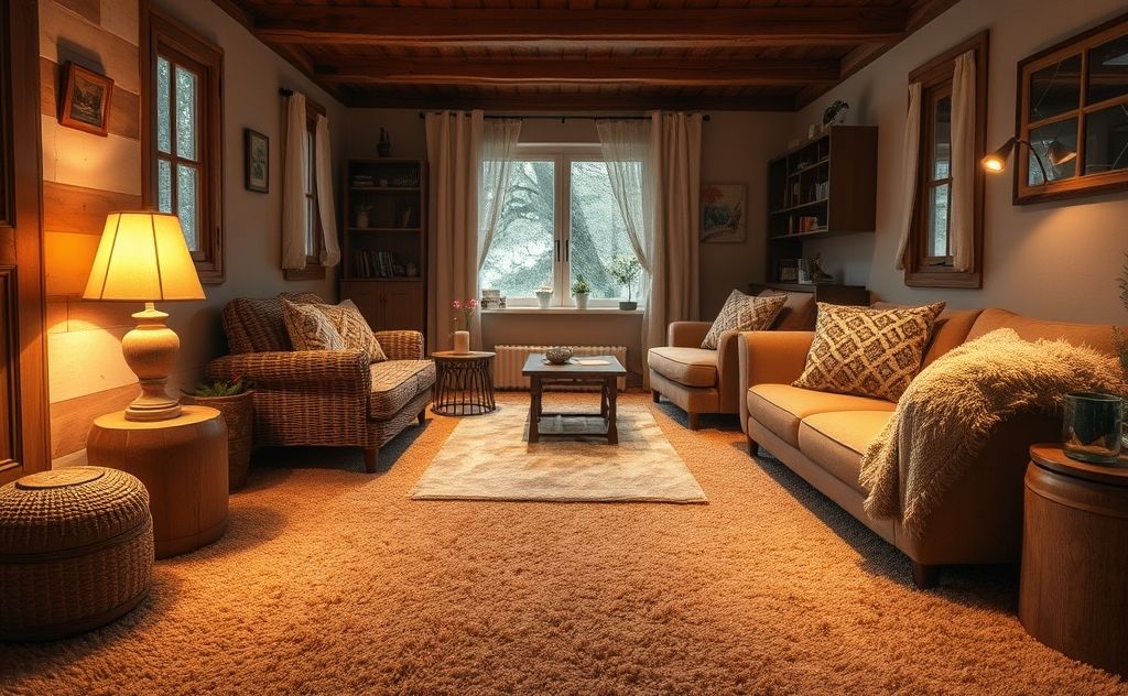 A cozy room with warm, inviting flooring and underfloor heating.