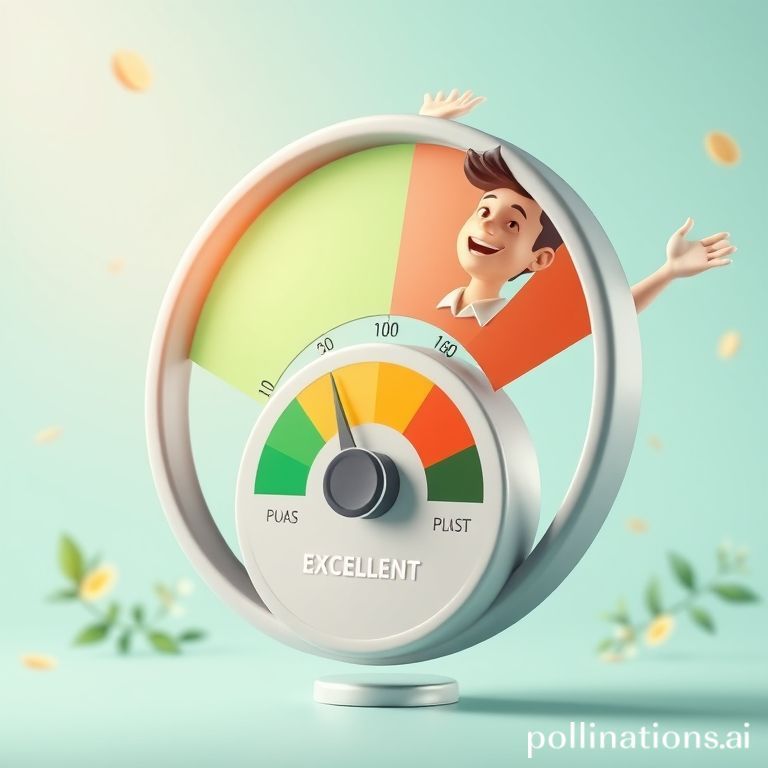 Credit score meter showing excellent, indicating financial health
