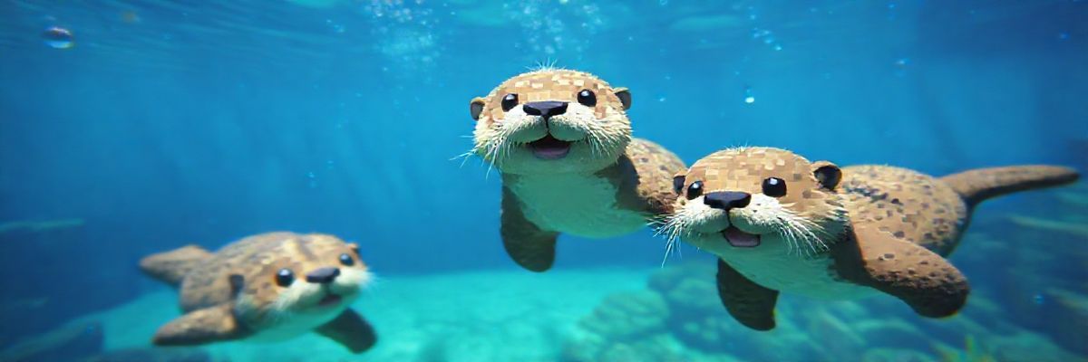 Lontras Fofas Aquáticas