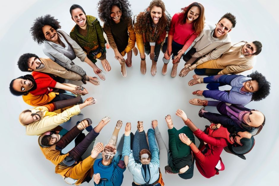 Group holding hands in circle