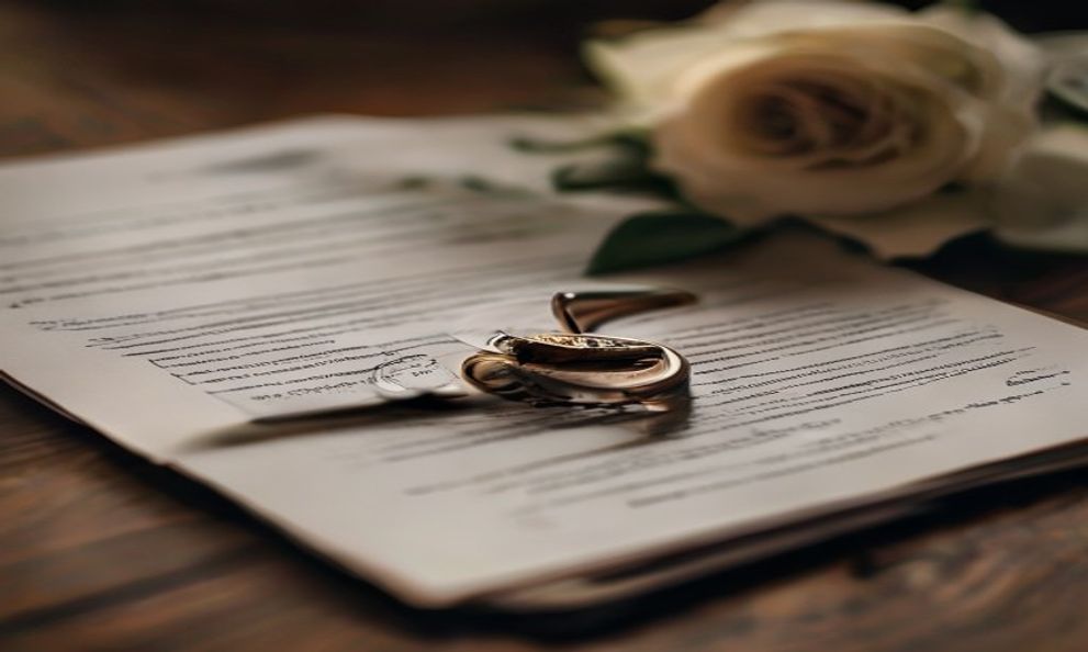 Nhẫn cưới và tờ giấy