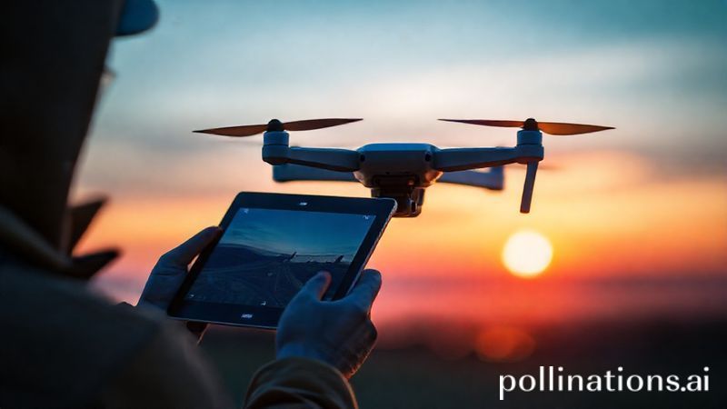 Drone pilot looking at a tablet with footage