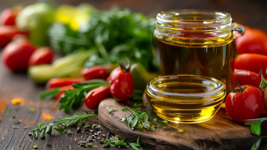 los vegetales con 2 cucharadas de aceite de oliva, una