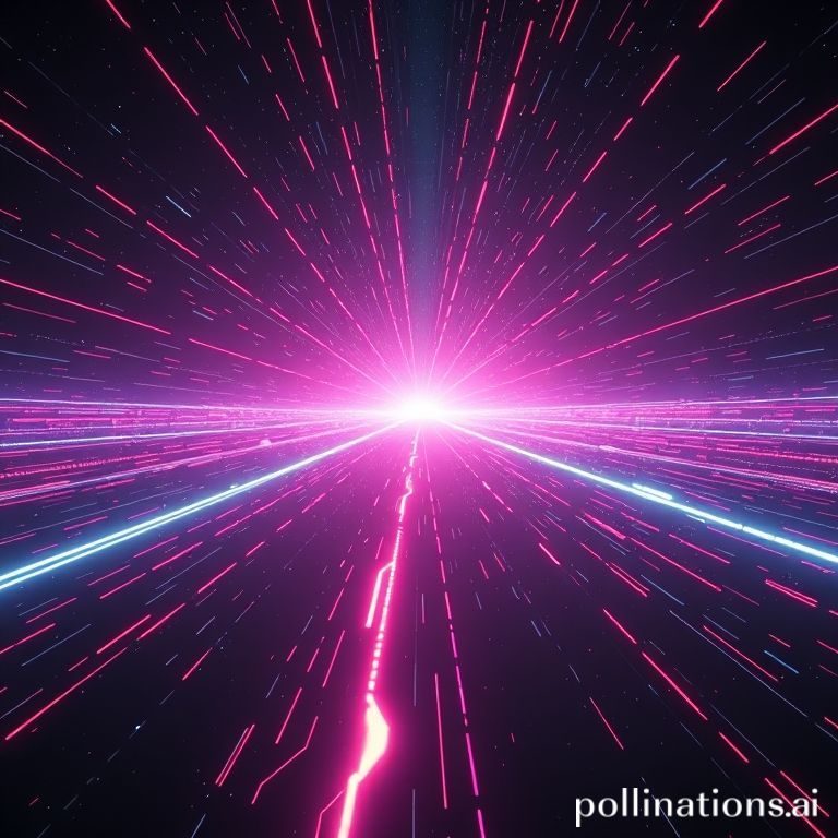 A single timeline splitting into countless parallel universes, a visual representation of the Many-Worlds Interpretation.