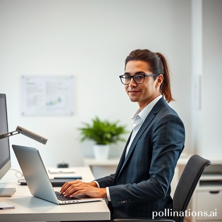 Una persona segura y profesional sentada en un escritorio moderno, mirando su laptop con una expresión de concentración y empoderamiento. En la pantalla de la laptop, se vislumbra sutilmente una interfaz de n8n con flujos de trabajo visuales, simbolizando la maestría en automatización. El entorno es una oficina contemporánea con luz natural, transmitiendo una sensación de crecimiento y éxito.
