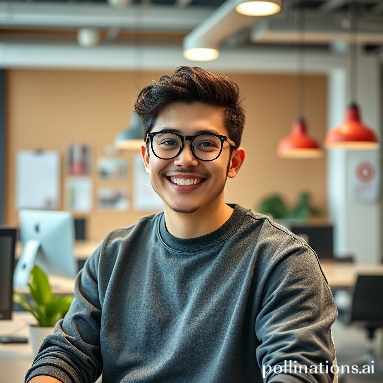 Un emprendedor joven y enérgico, con gafas y una sudadera casual, está celebrando un éxito en su laptop, mostrando un gráfico de crecimiento positivo en la pantalla. Hay elementos abstractos de código y gráficos de IA flotando a su alrededor en un estilo futurista y vibrante, con una iluminación brillante y optimista.